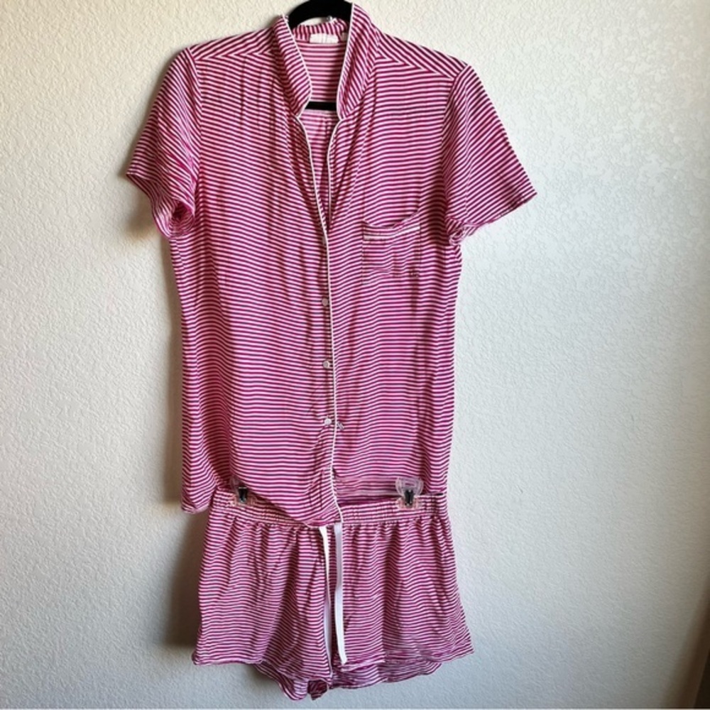 Striped Pink and White Sleepwear Set Medium